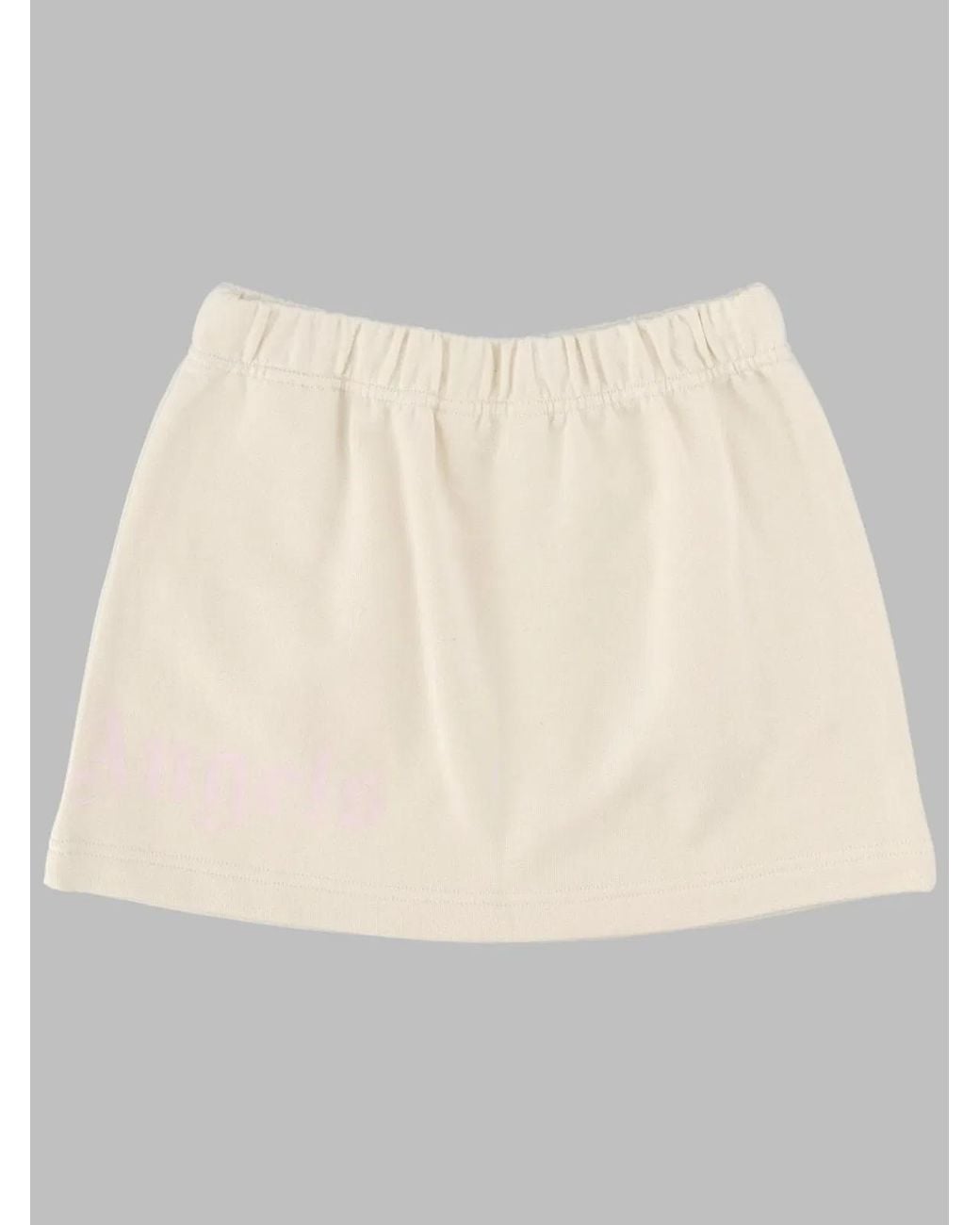 Palm Angels Natural Mini Overlogo Skirt For Girls