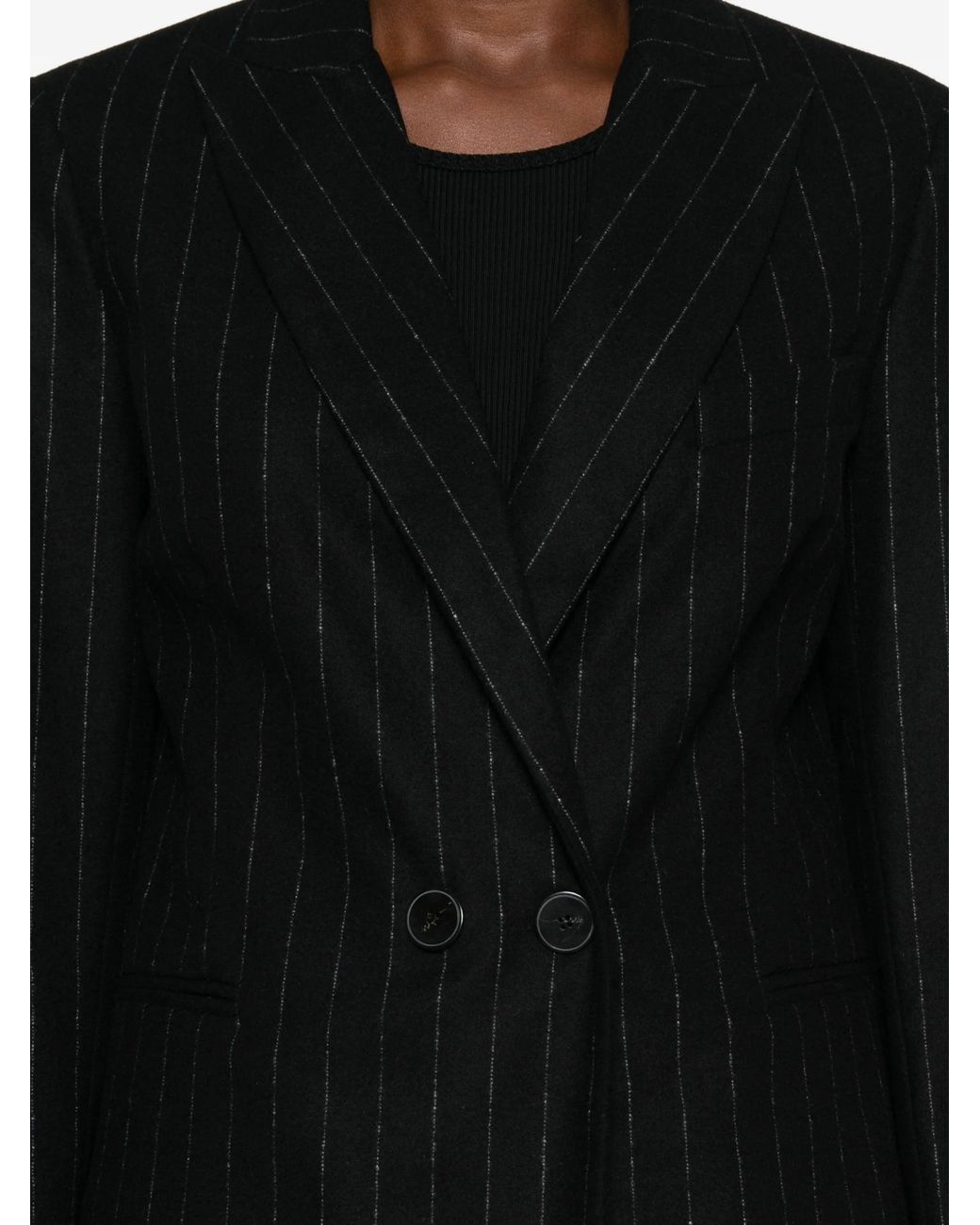 Forte_forte Black Pinstriped Cloth Jacket