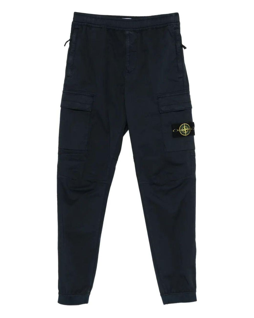 Stone Island Blue Stretch-Tc Cargo Pants for men