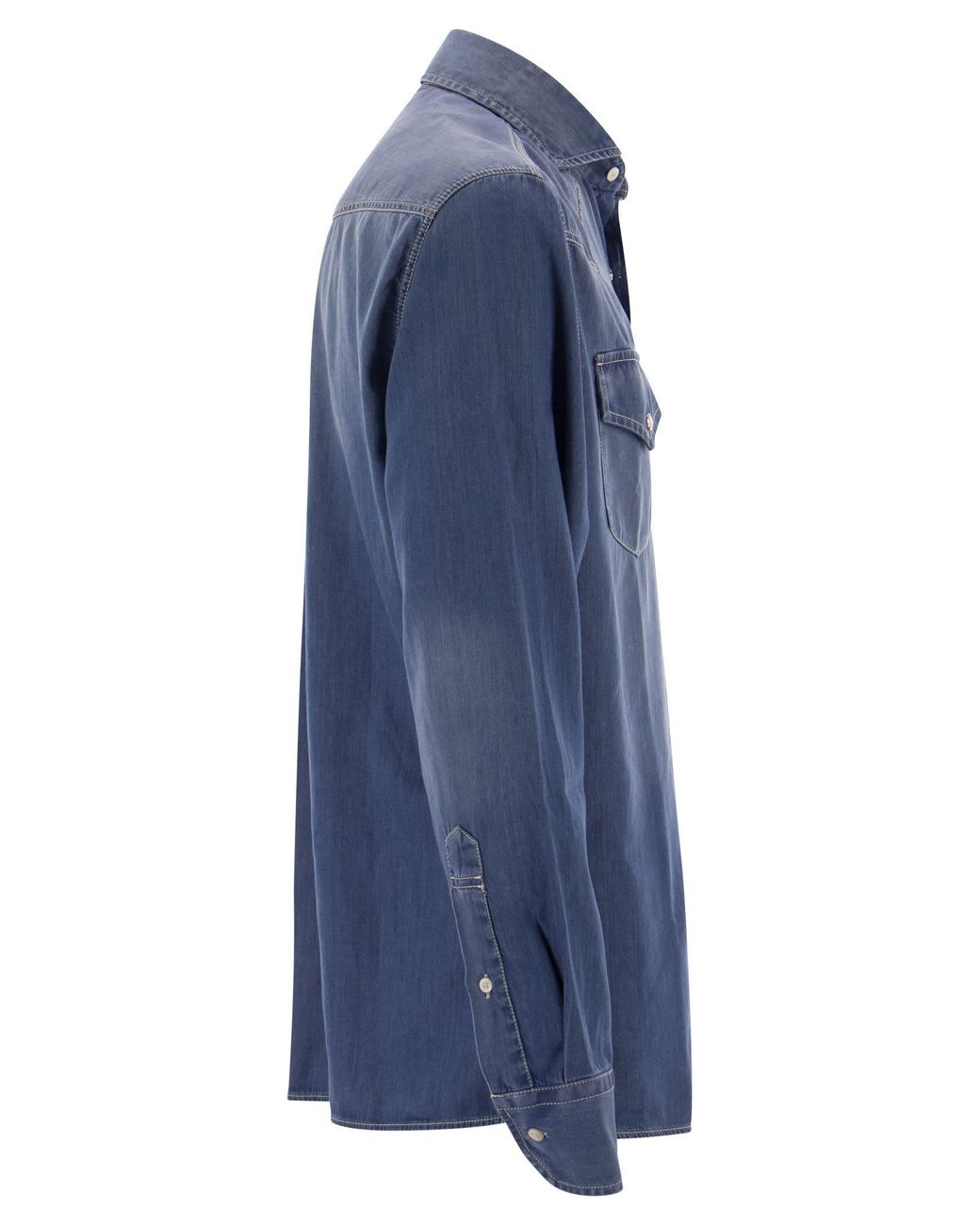 Brunello Cucinelli Blue Easy Fit Shirt