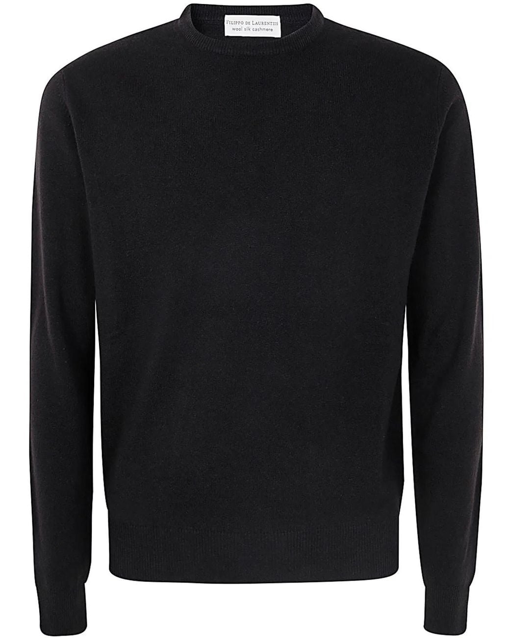FILIPPO DE LAURENTIIS Black Long Sleeves Round Neck for men