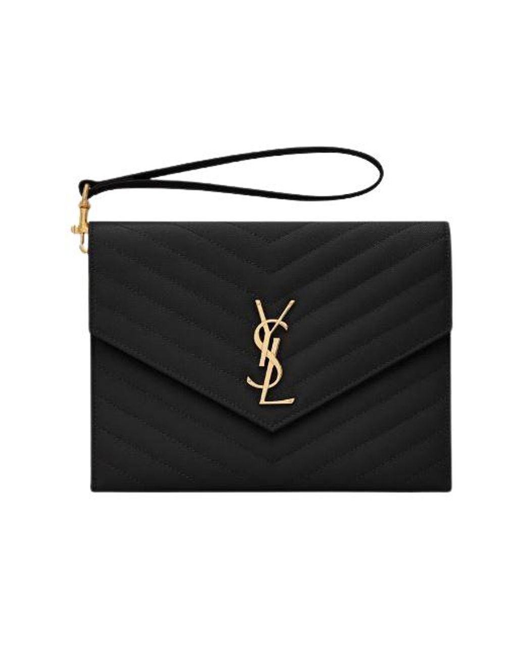 Saint Laurent Black Leather Clutch
