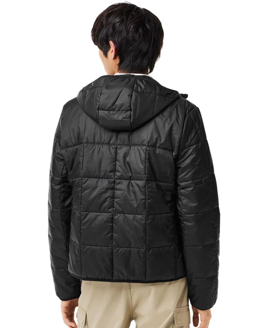 Lacoste Black Logo Waterproof Puffer Jacket for men