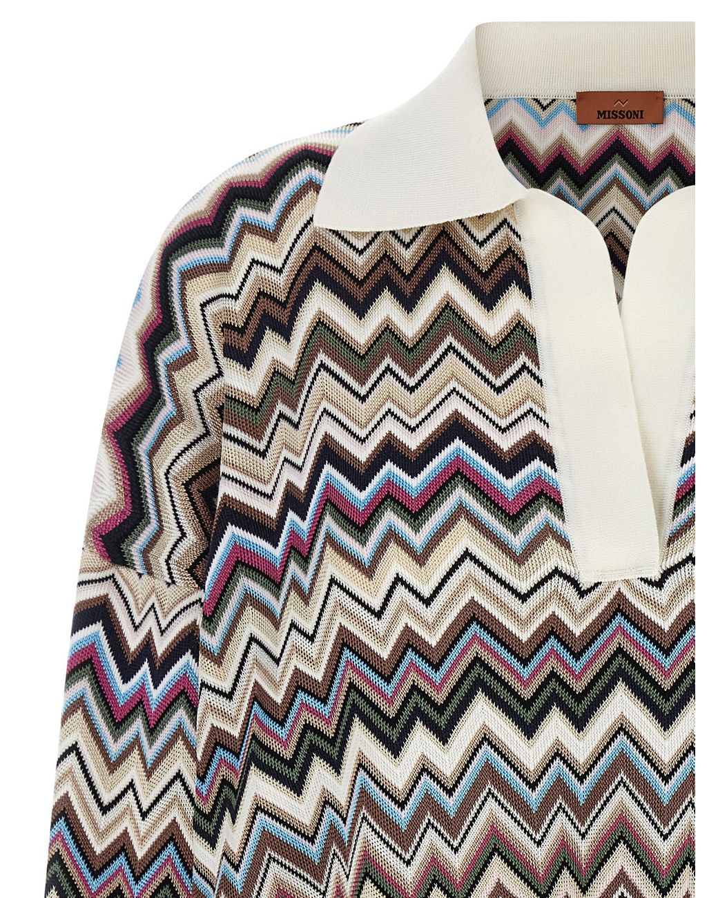 Missoni Gray Zigzag Polo Shirt