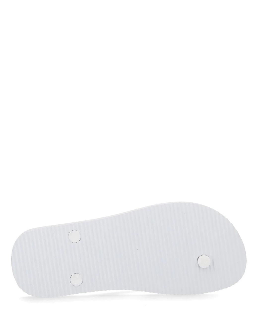 Versace Jeans Couture White Thong Sandal With Logo