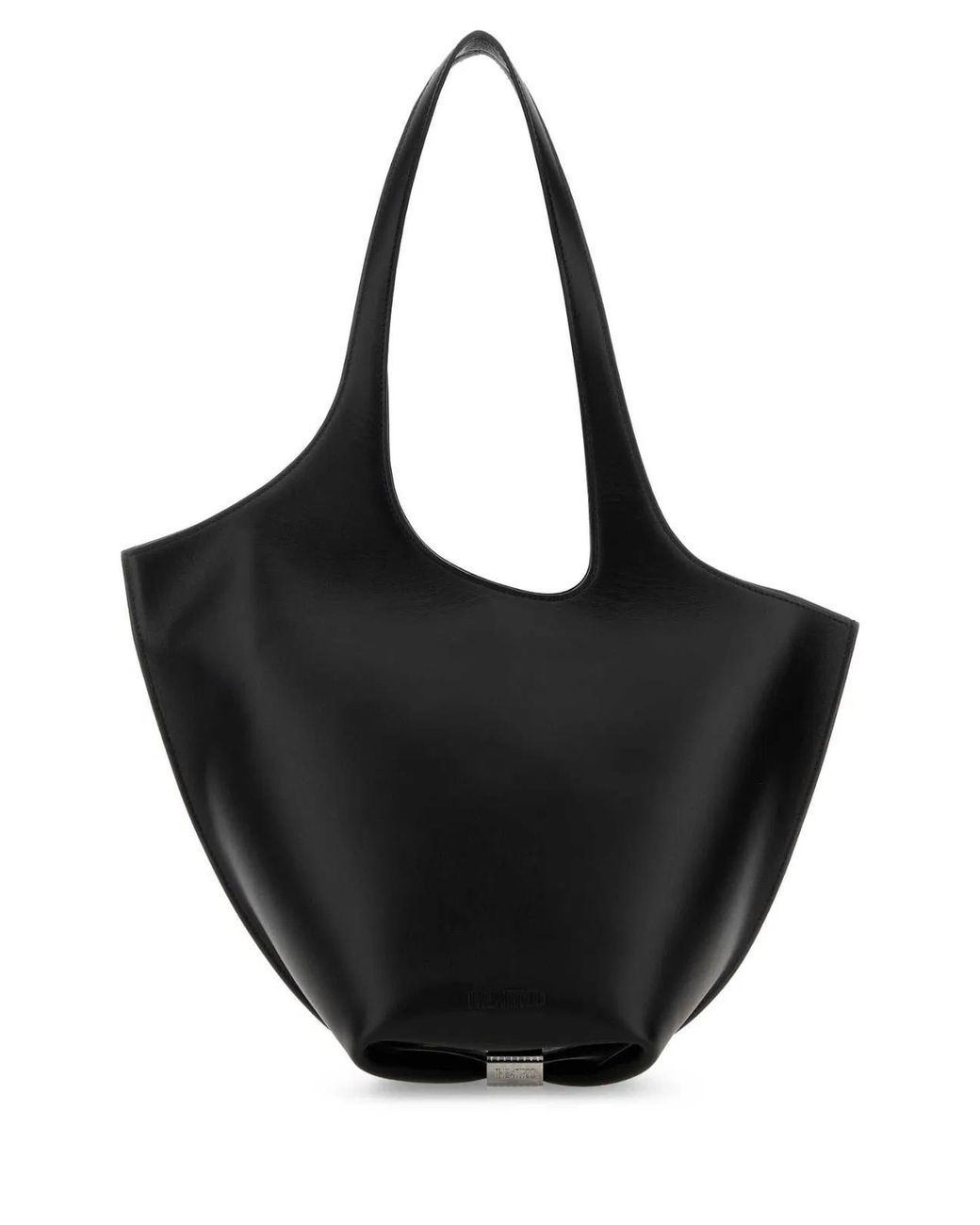 The Attico Black Leather Medium La Scoop Shoulder Bag
