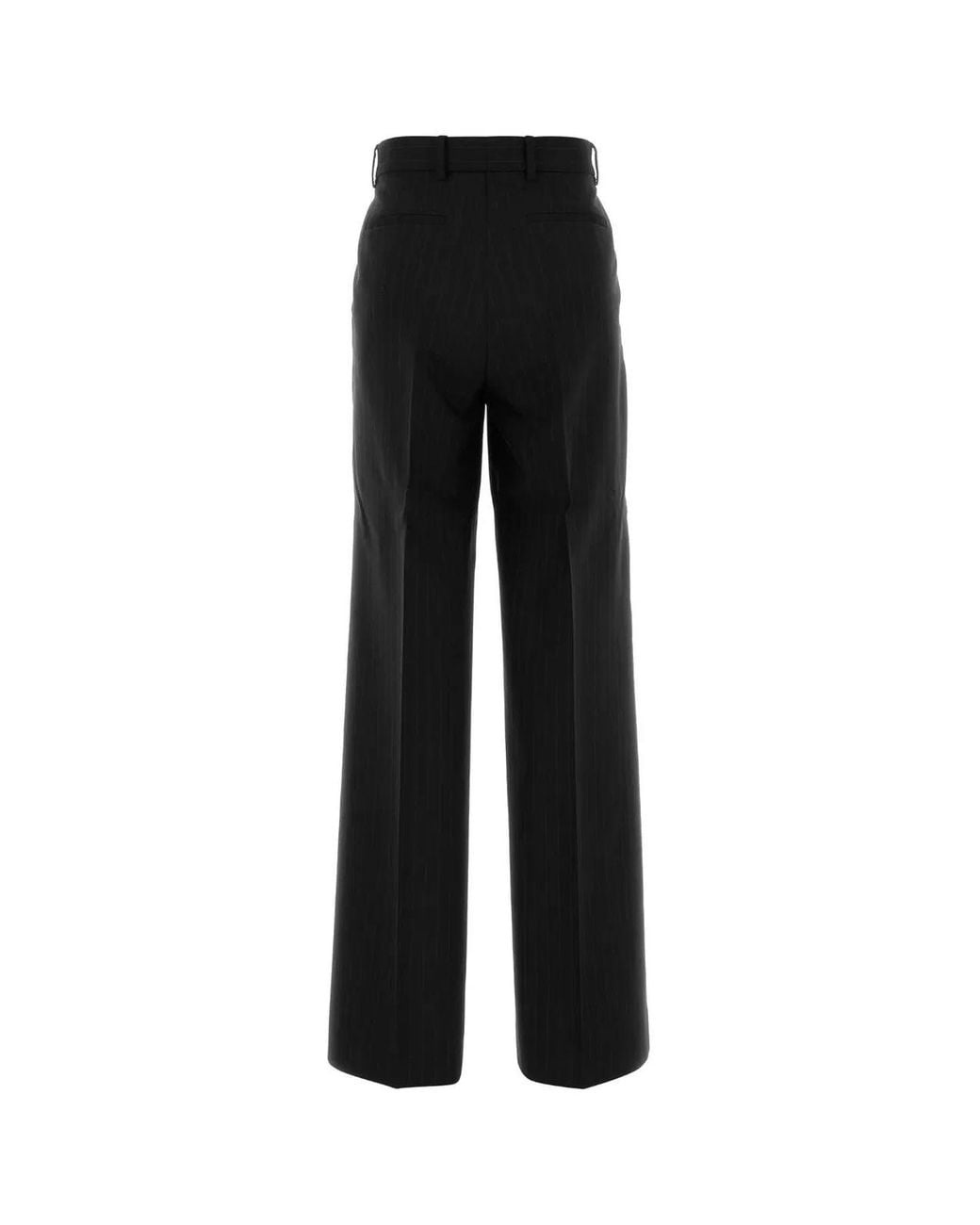 Gucci Black Pinstriped Wool Trousers
