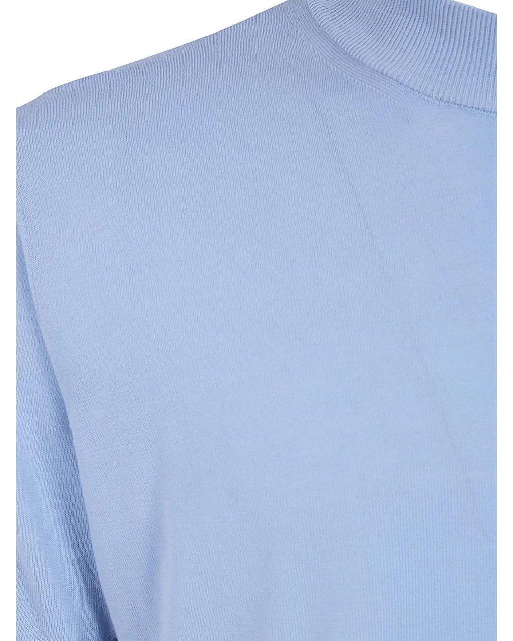 Nuur Blue Short Sleeved Turtle Neck T-Shirt for men