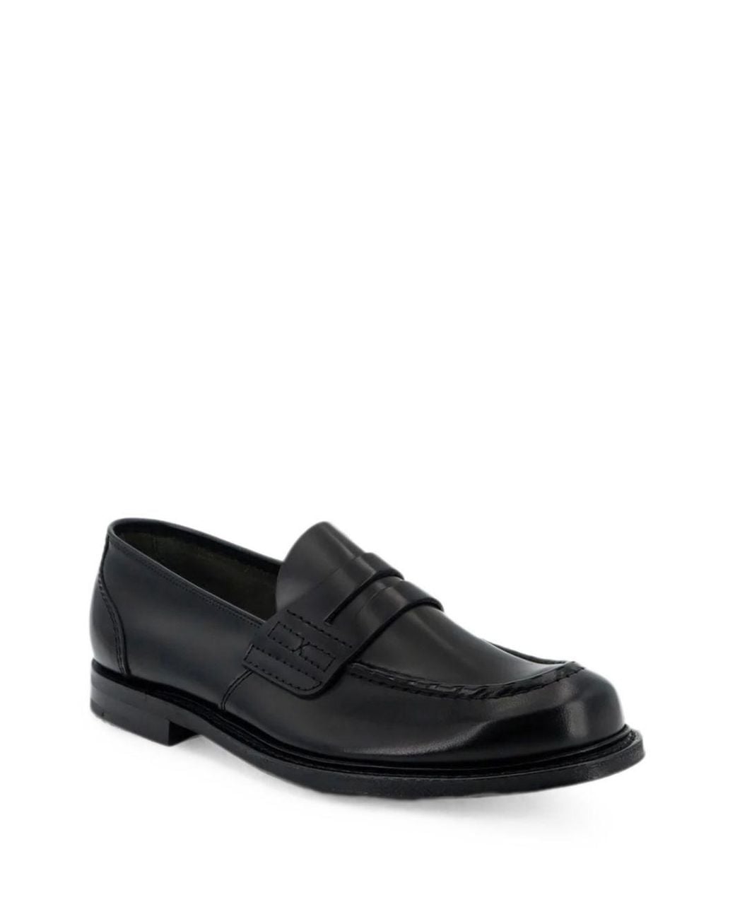 Church's Black Churchs Calf Leather Flat Shoes for men