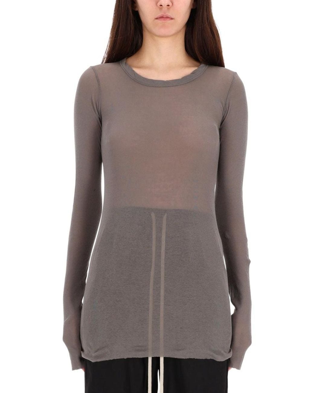 Rick Owens Gray Longsleeved Tshirt