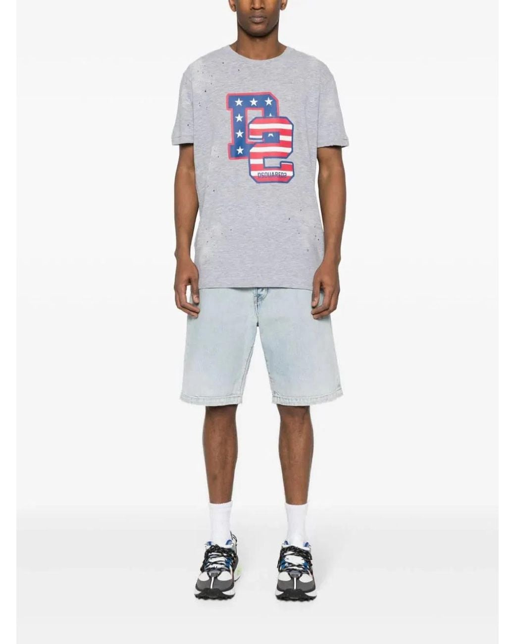 DSquared² Gray Muscle Fit Tee for men