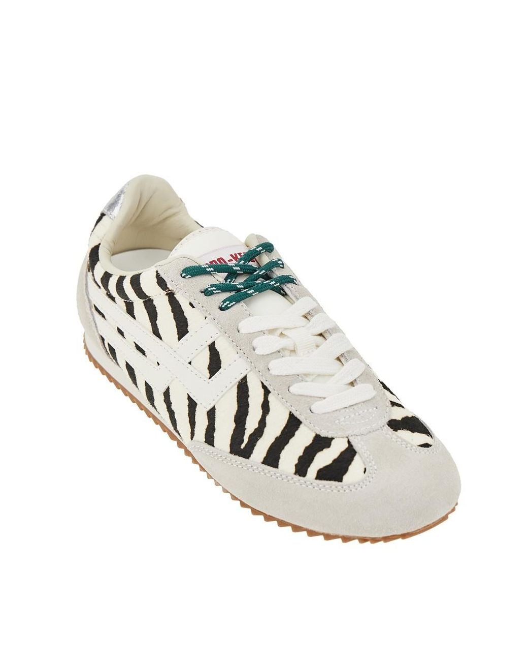 Pro Keds White Zebra-Striped Calf-Hair Racer 77 Sneakers