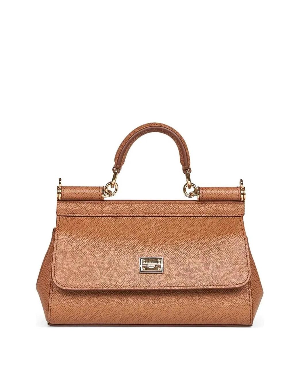 Dolce & Gabbana Brown Dolce & Gabbana Caramello Sicily Top Handle Bag