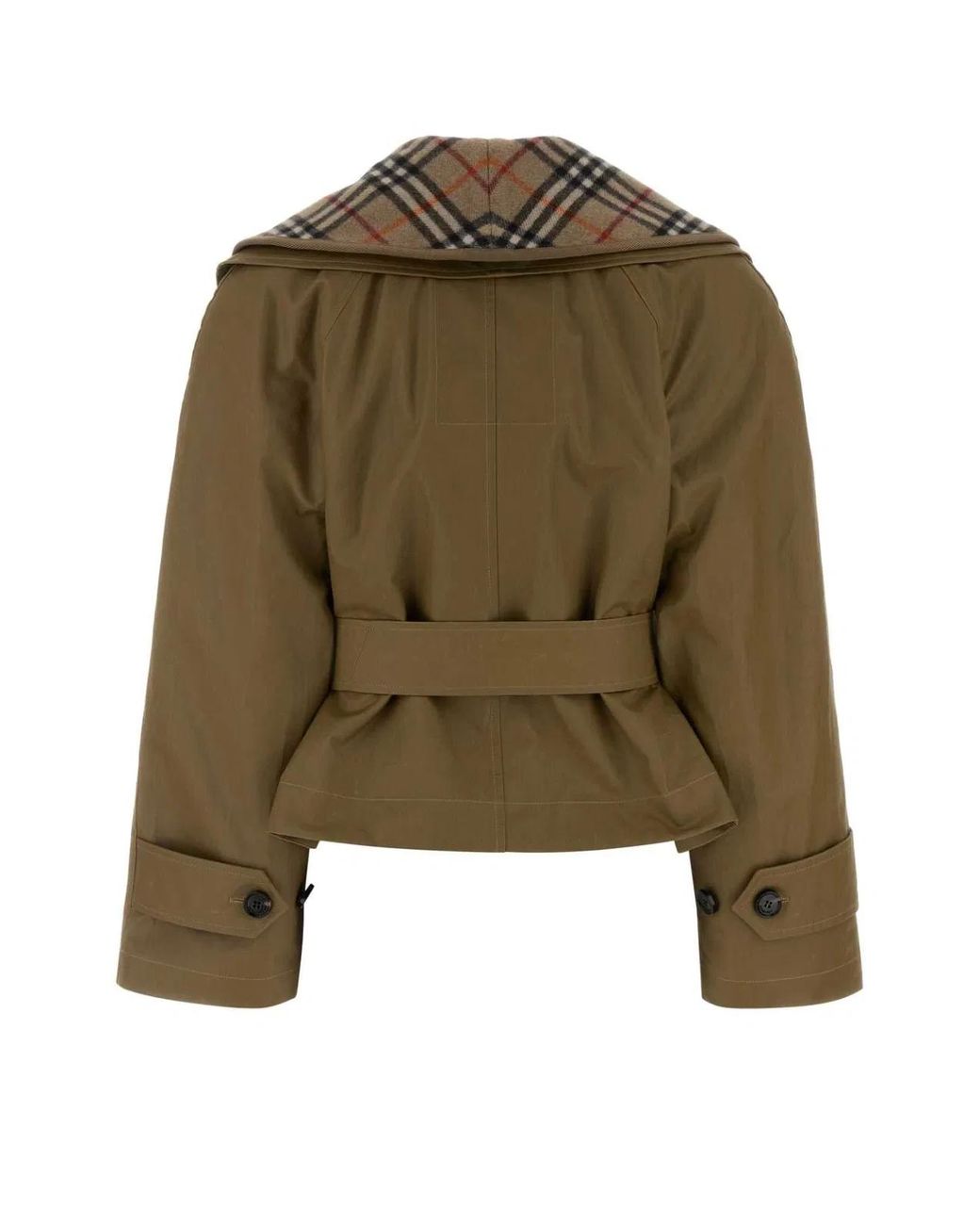 Burberry Green Checks Shawl Neck Jacket