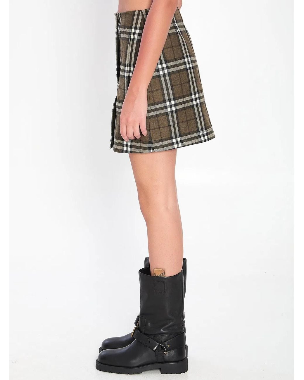 Burberry Black Giu Casual Short Plaid Skirt