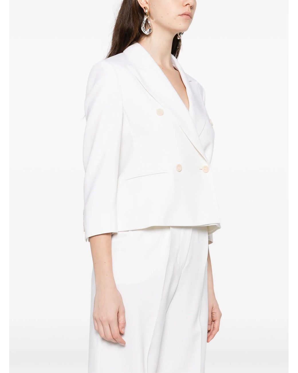 Max Mara White Wool Elastane Mxmdorico