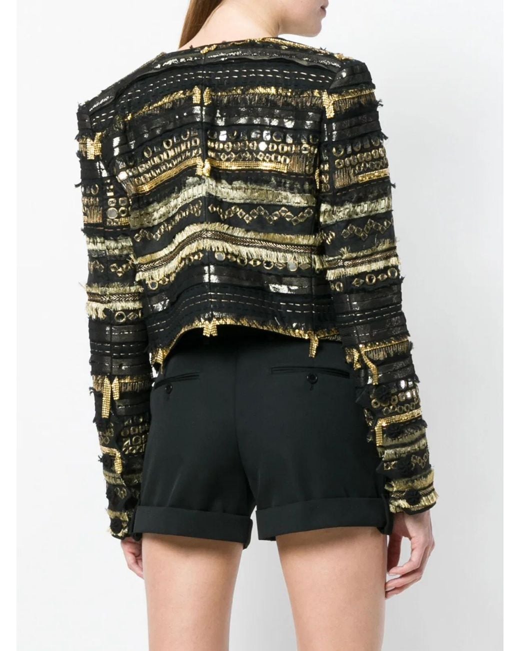 Saint Laurent Black Embroidered Fitted Jacket