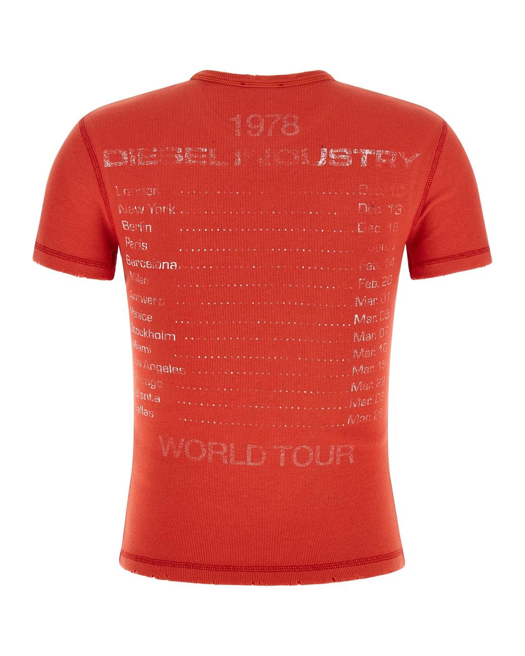 DIESEL Red 'T-Marsy-Rib-Cry' T-Shirt
