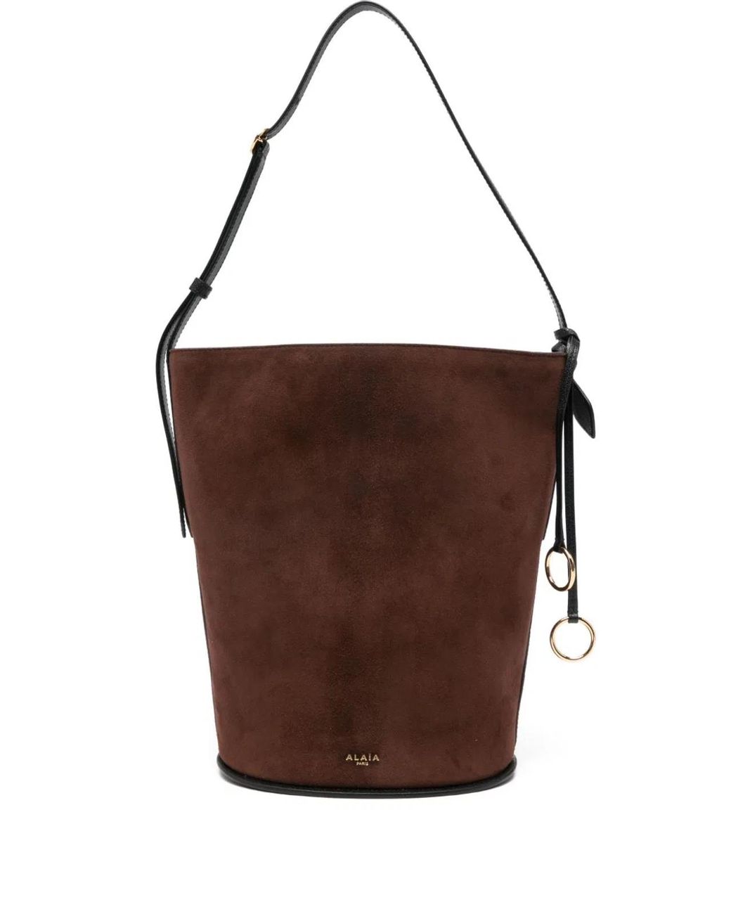 Alaïa Brown Basket Bag S Suede Leather