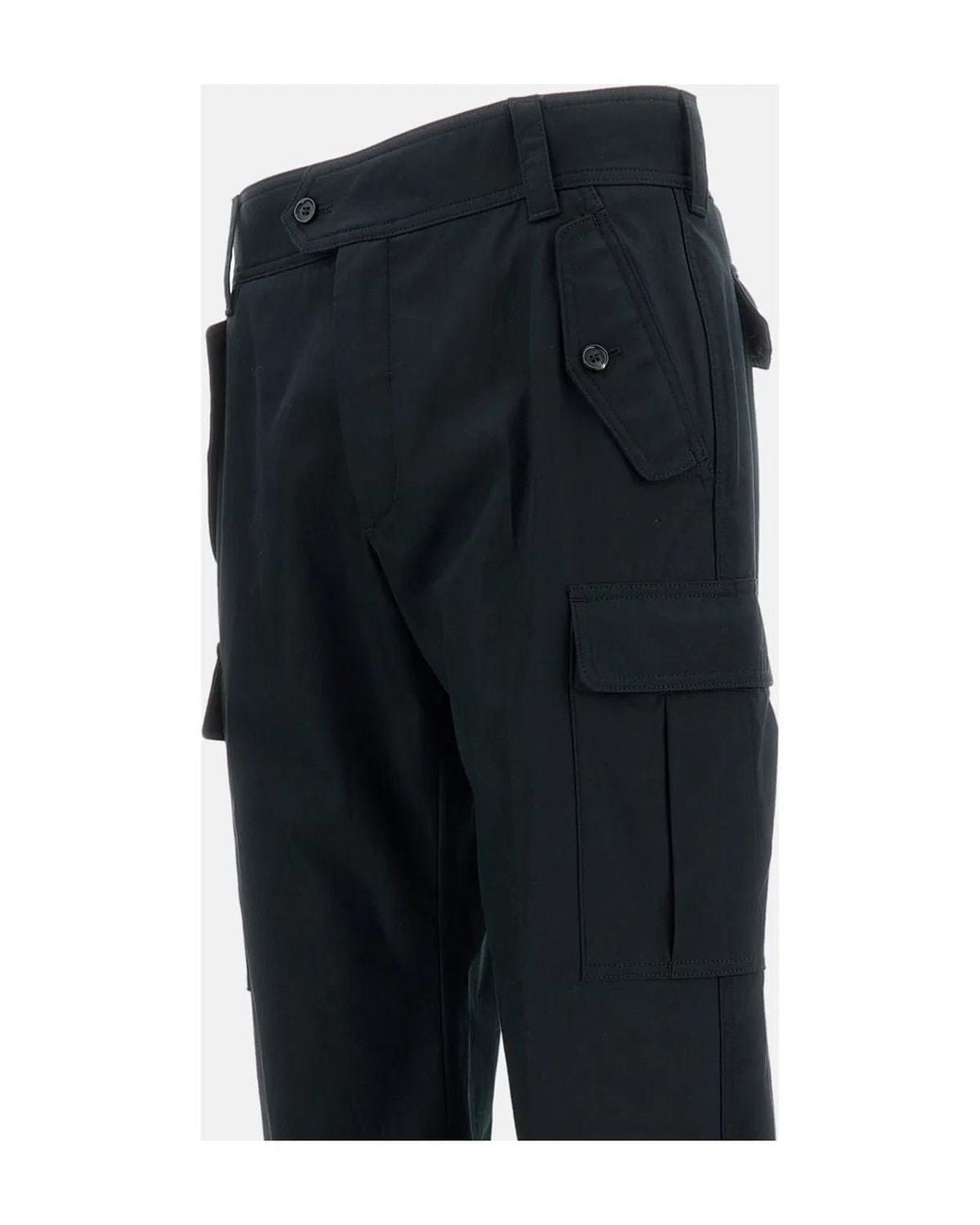 McQueen Black Strght Leg Cargo for men