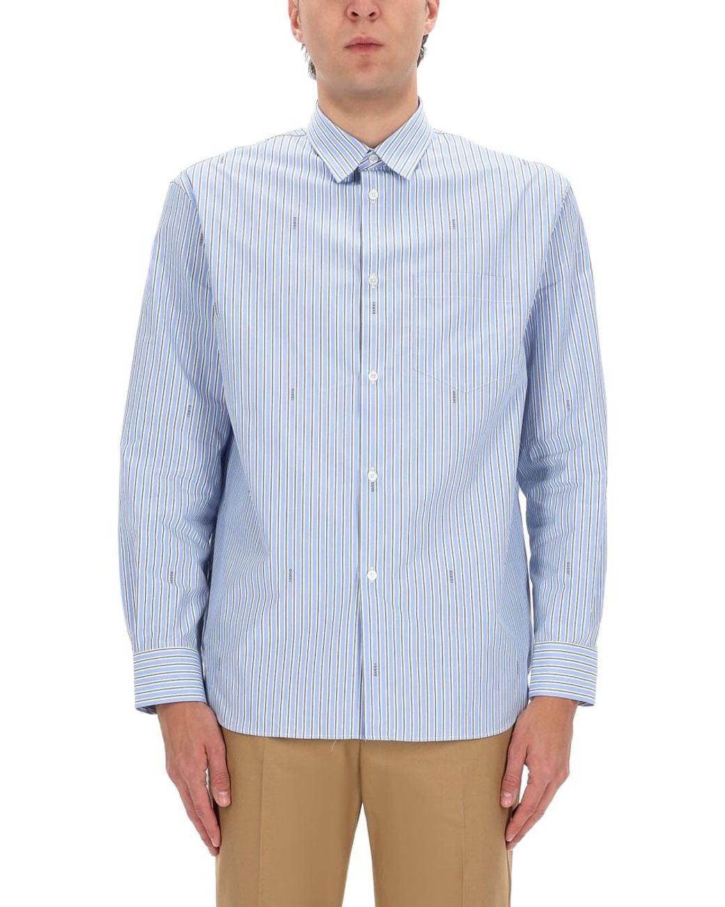 Gucci Blue Striped Shirt for men