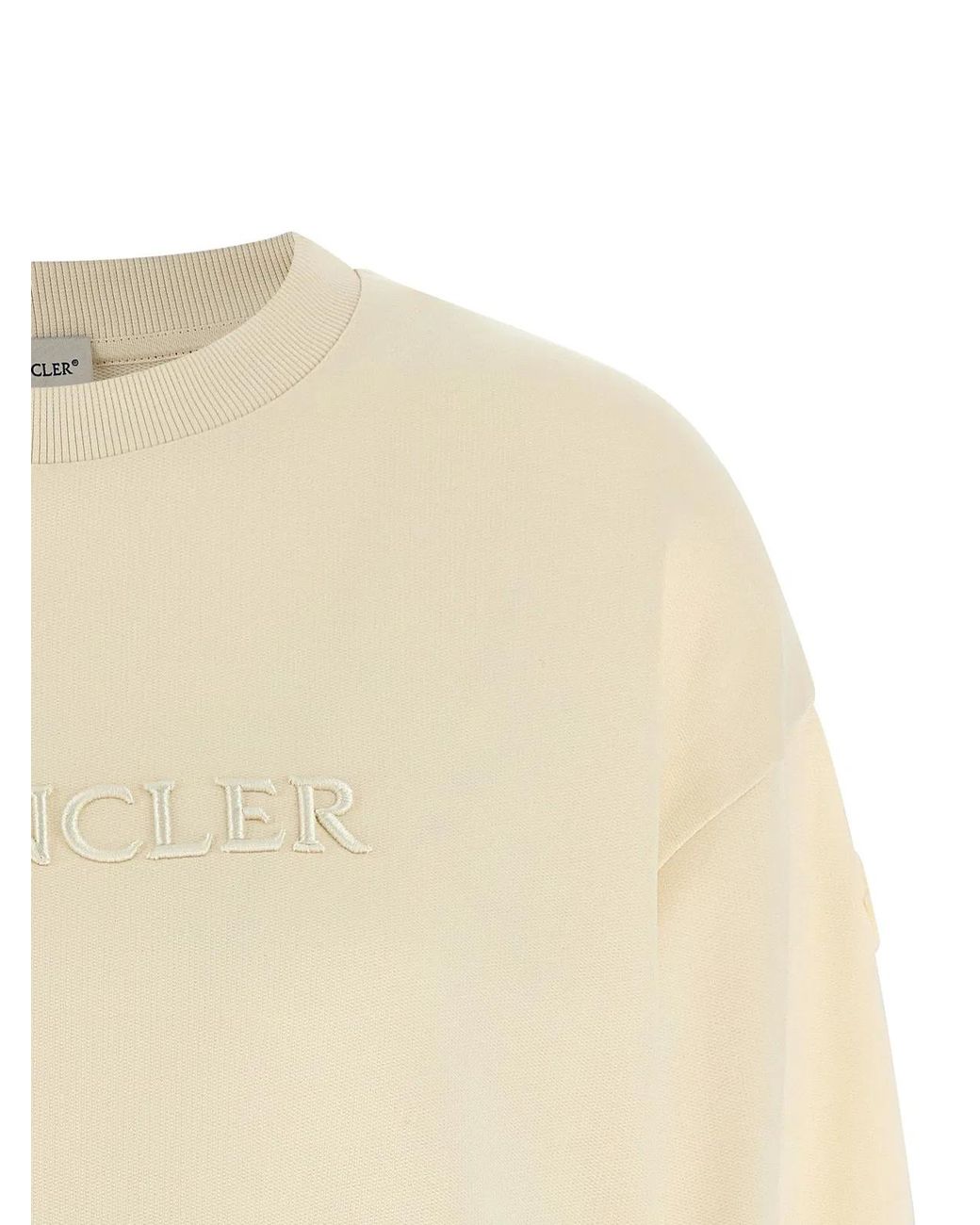 Moncler Natural Logo Embroidery Sweatshirt