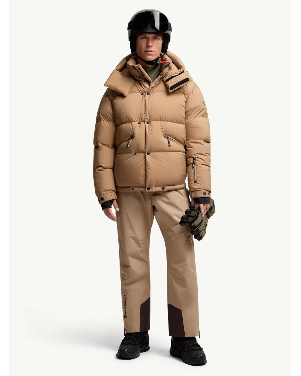 Moncler Brown Grenoble Coraia High Neck Ski Jacket for men