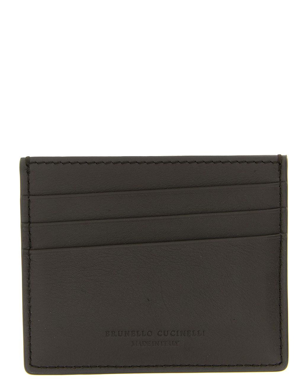 Brunello Cucinelli Black Logo Card Holder for men