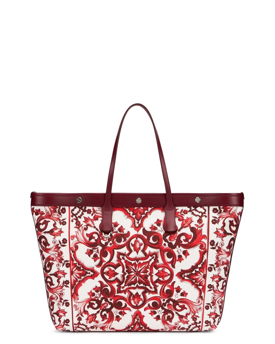 Dolce & Gabbana Red Dolce & Gabbana Tote Bag With Majolica Print