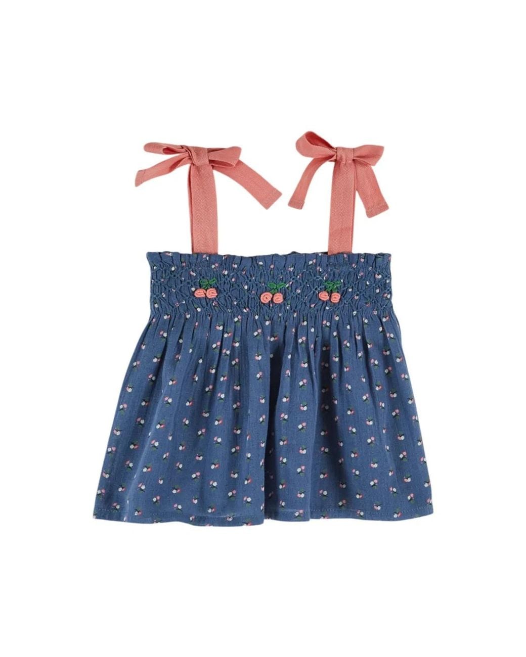Emile Et Ida Blue Emile & Ida Top Bretelle "Brode Main"
