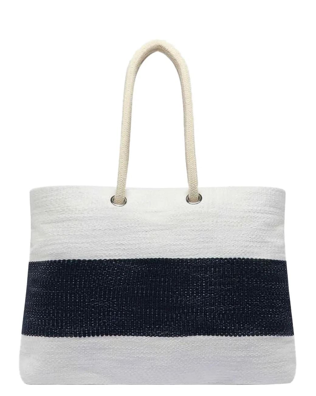 Vilebrequin White Canvas Tote Bag With Rope Handles
