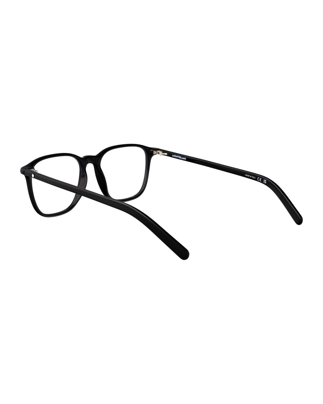 Montblanc Black Transparent Recycled Injected Acetate Glasses