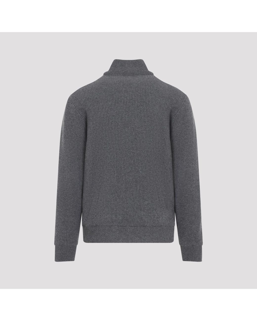 Brunello Cucinelli Gray Acciaio Piombo Padded Leatherjacket