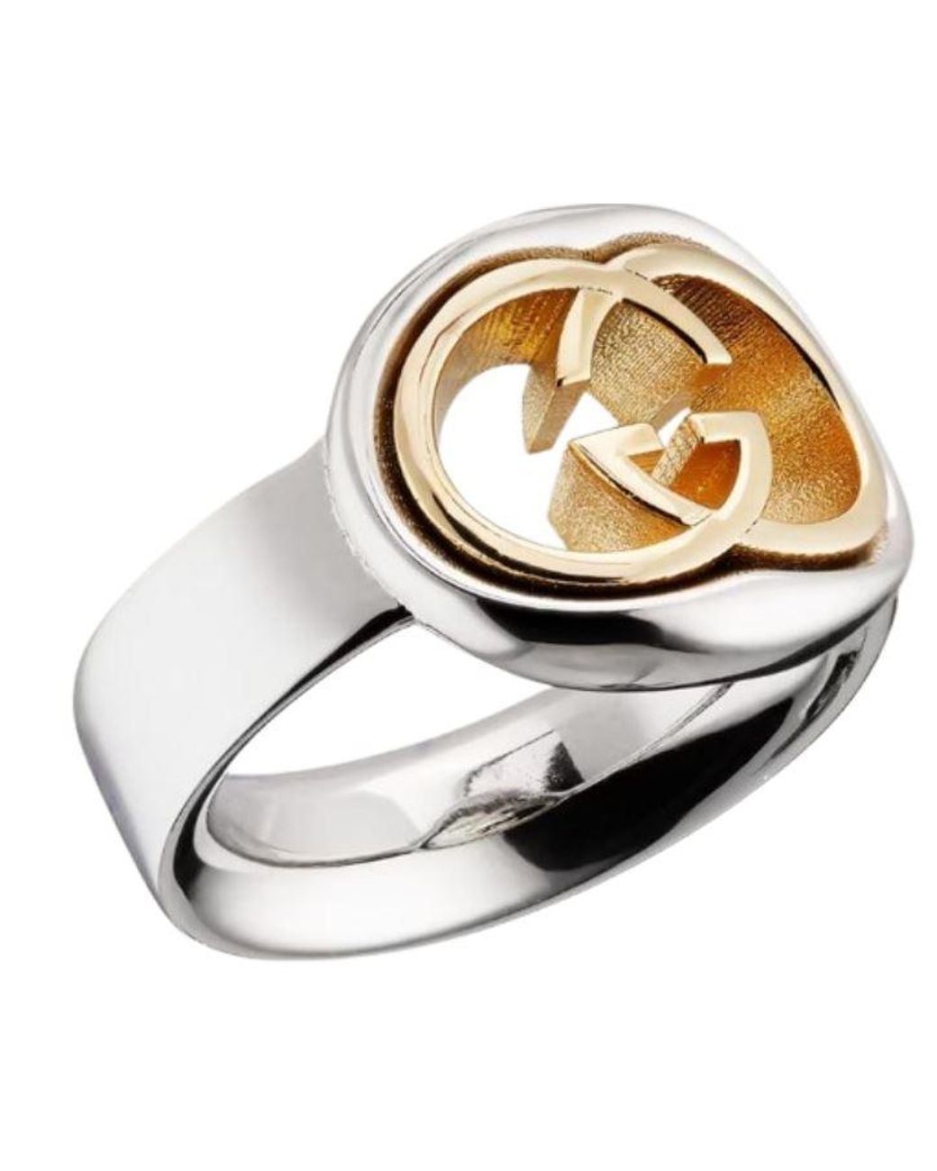 Gucci Metallic Two-Tone Designer Style Ring