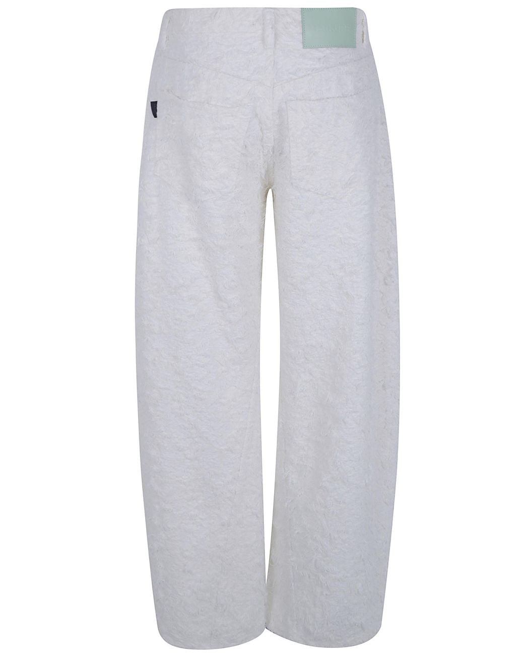 Haikure White "Clyde Double Fur Denim" Wide Leg Jeans