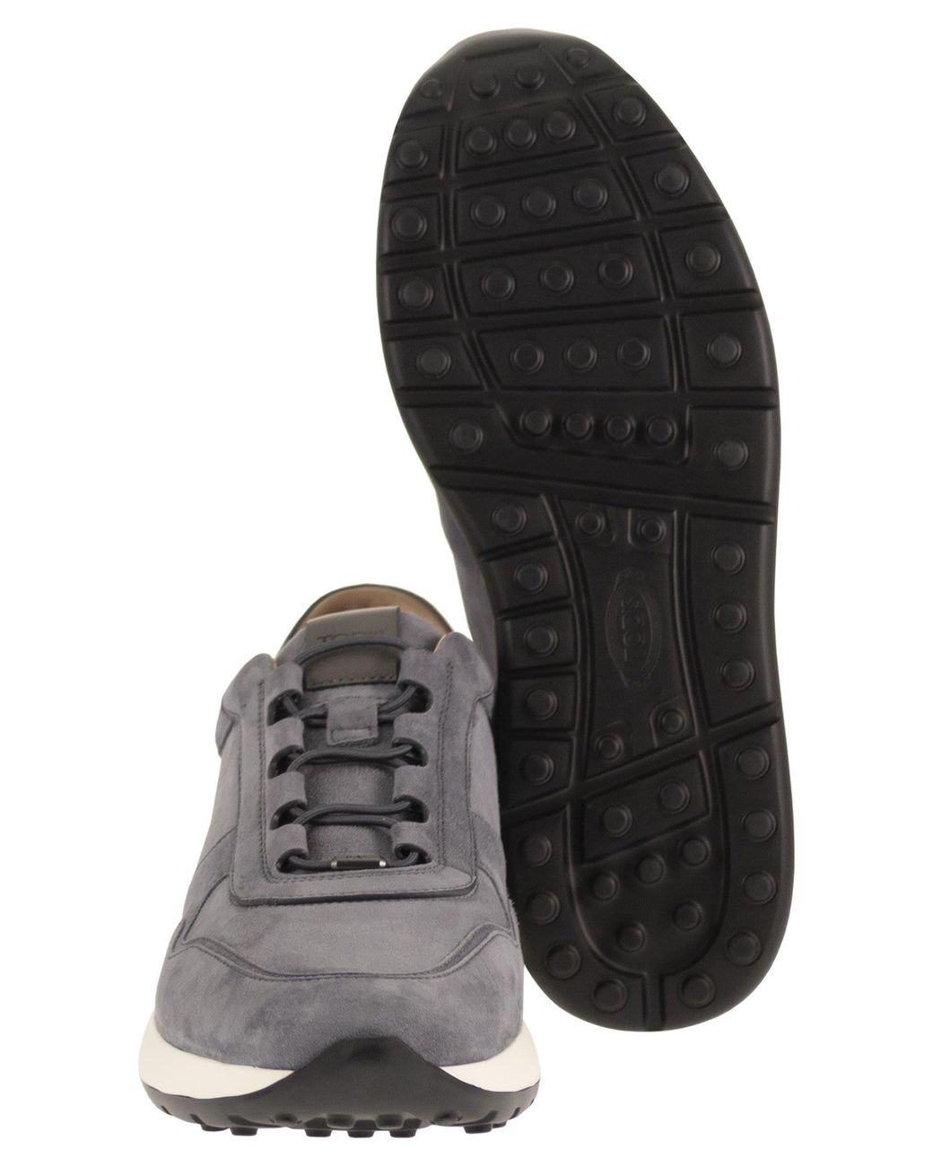 Tod's Gray Goatskin Suede Sneakers for men