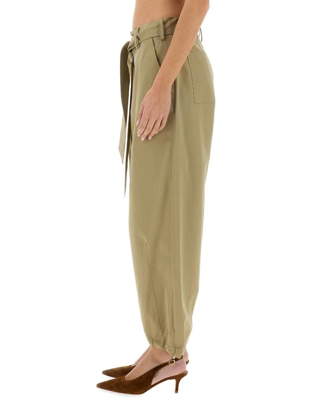 Alysi Green Belted Pants