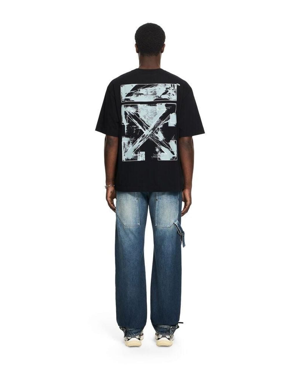 Off-White c/o Virgil Abloh Black Paint Arrow Skate T-Shirt for men