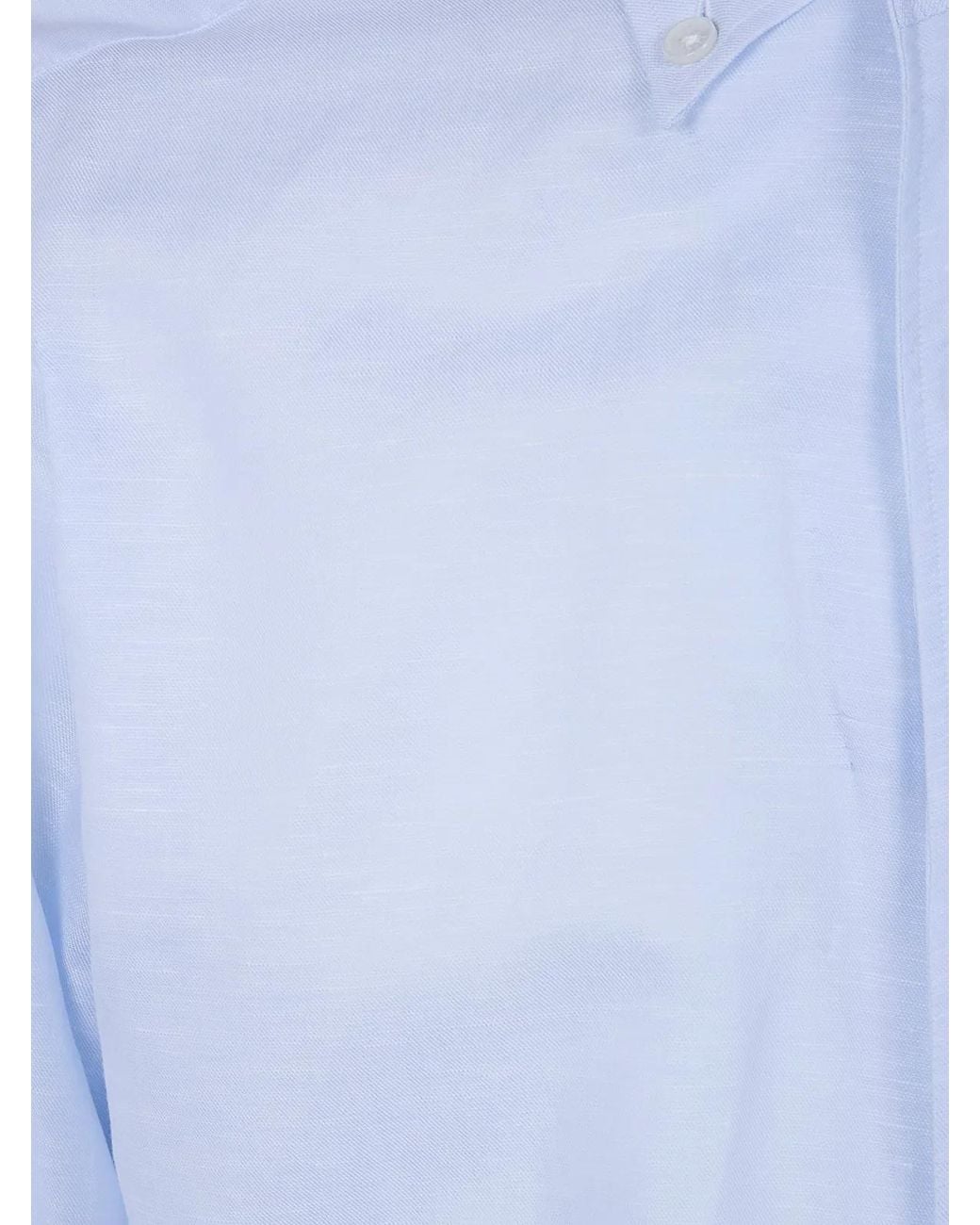 Barba Napoli Blue Classic Cotton & Linen Shirt for men