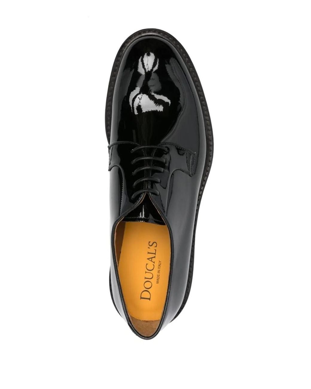 Doucal's Black Derby Lace Up Skin for men