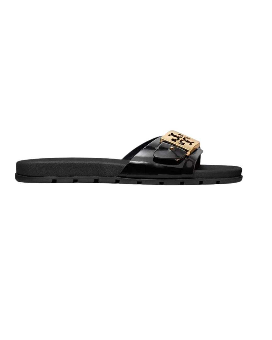 Tory Burch Black Mellow Buckle Sandals