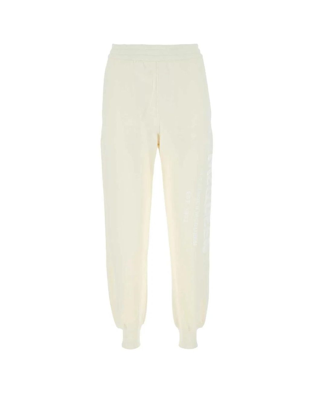 McQueen White Ivory Cotton Joggers