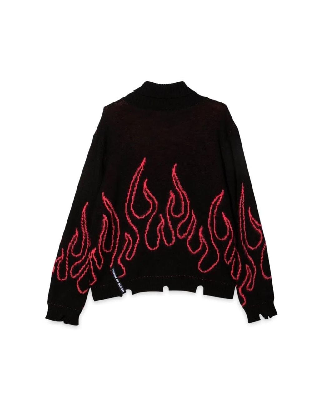 Vision Of Super Red Jumper High Neck With Flames