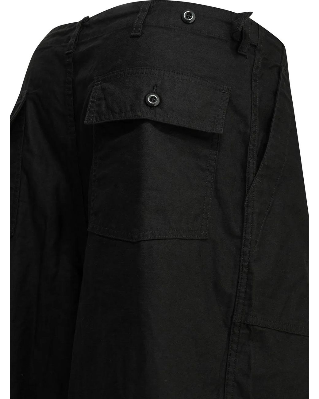 Needles Black Fatigue Cotton Parachute Pants for men