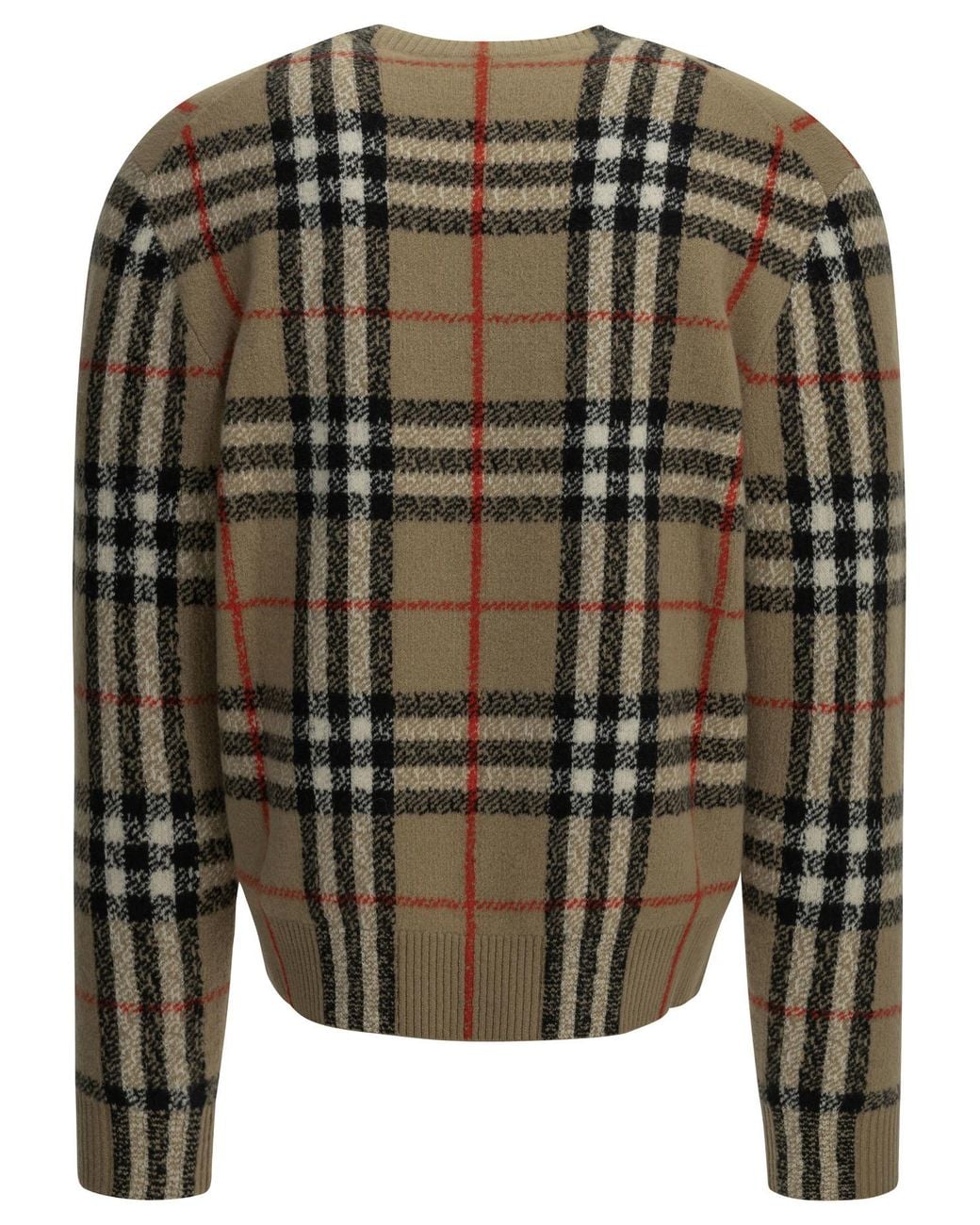 Burberry Green "Check" Crew-Neck Sweater for men