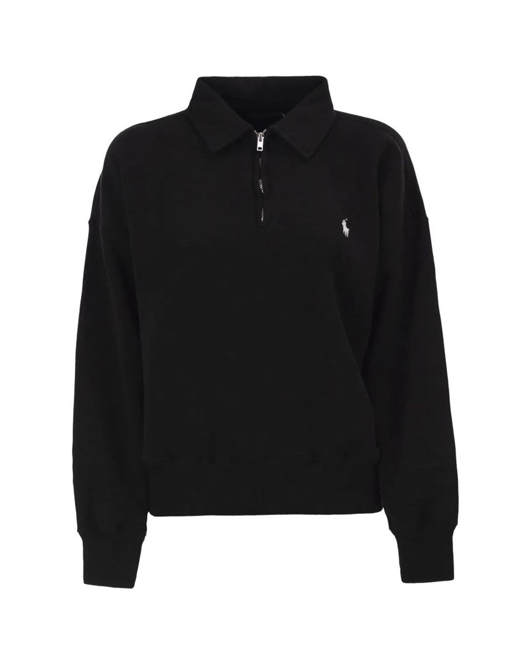 Polo Ralph Lauren Black Half-Zip Collared Sweatshirt