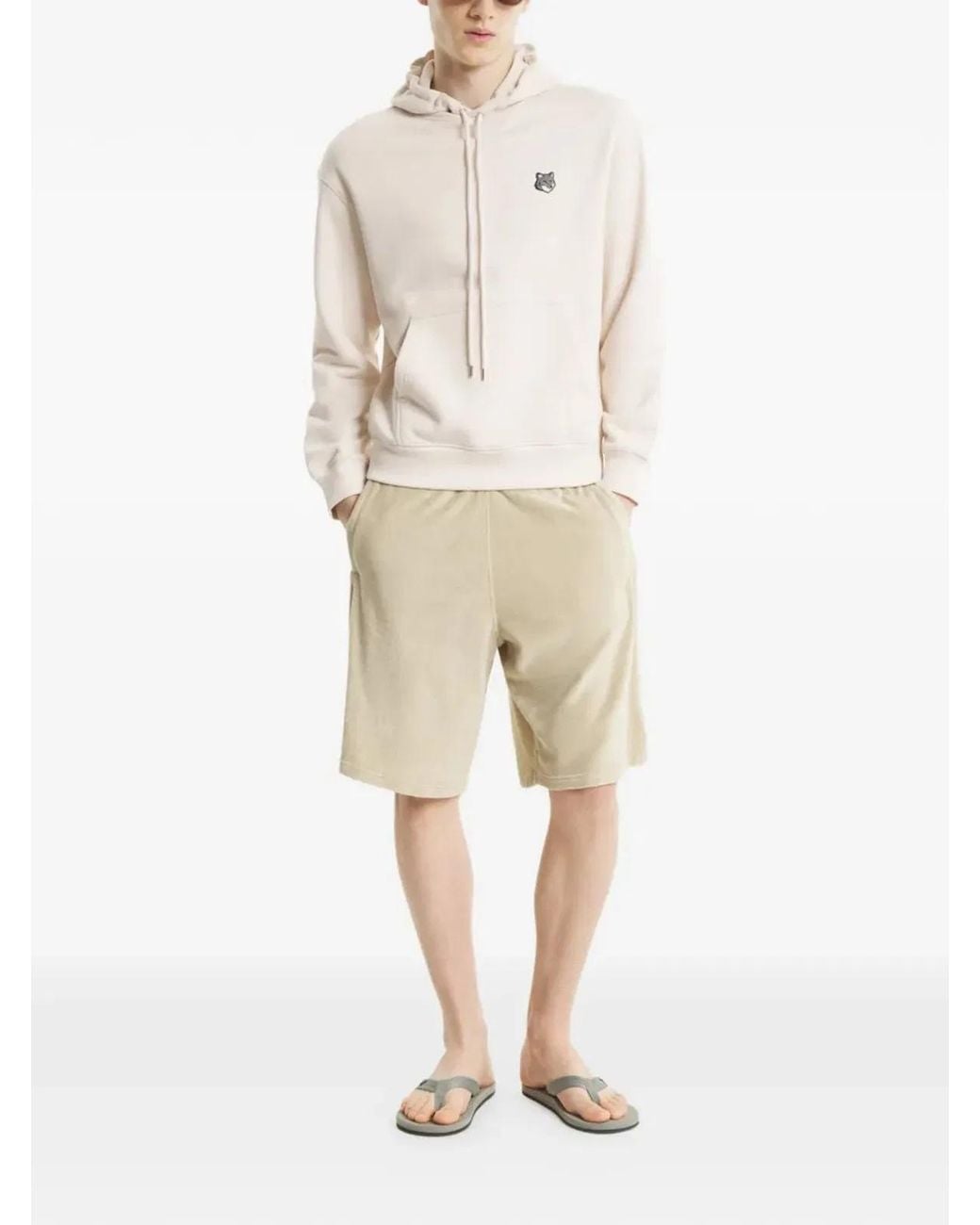 Maison Kitsuné White Maison Kitsuné Lilac Cotton Sweater for men