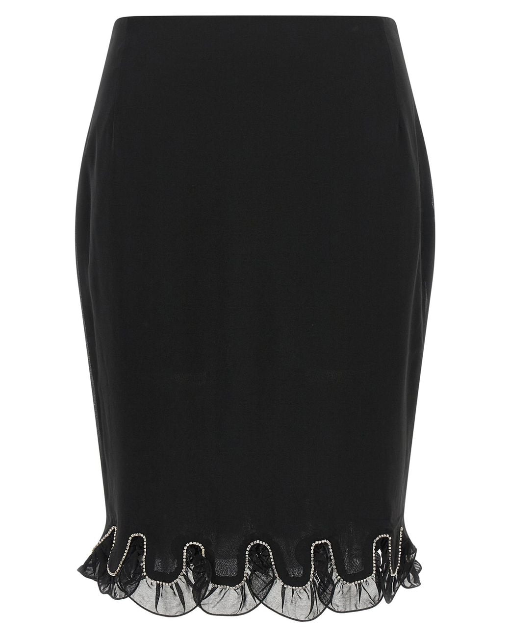 ROTATE BIRGER CHRISTENSEN Black Rotate Birger Christensen Chiffon Flounces Skirt