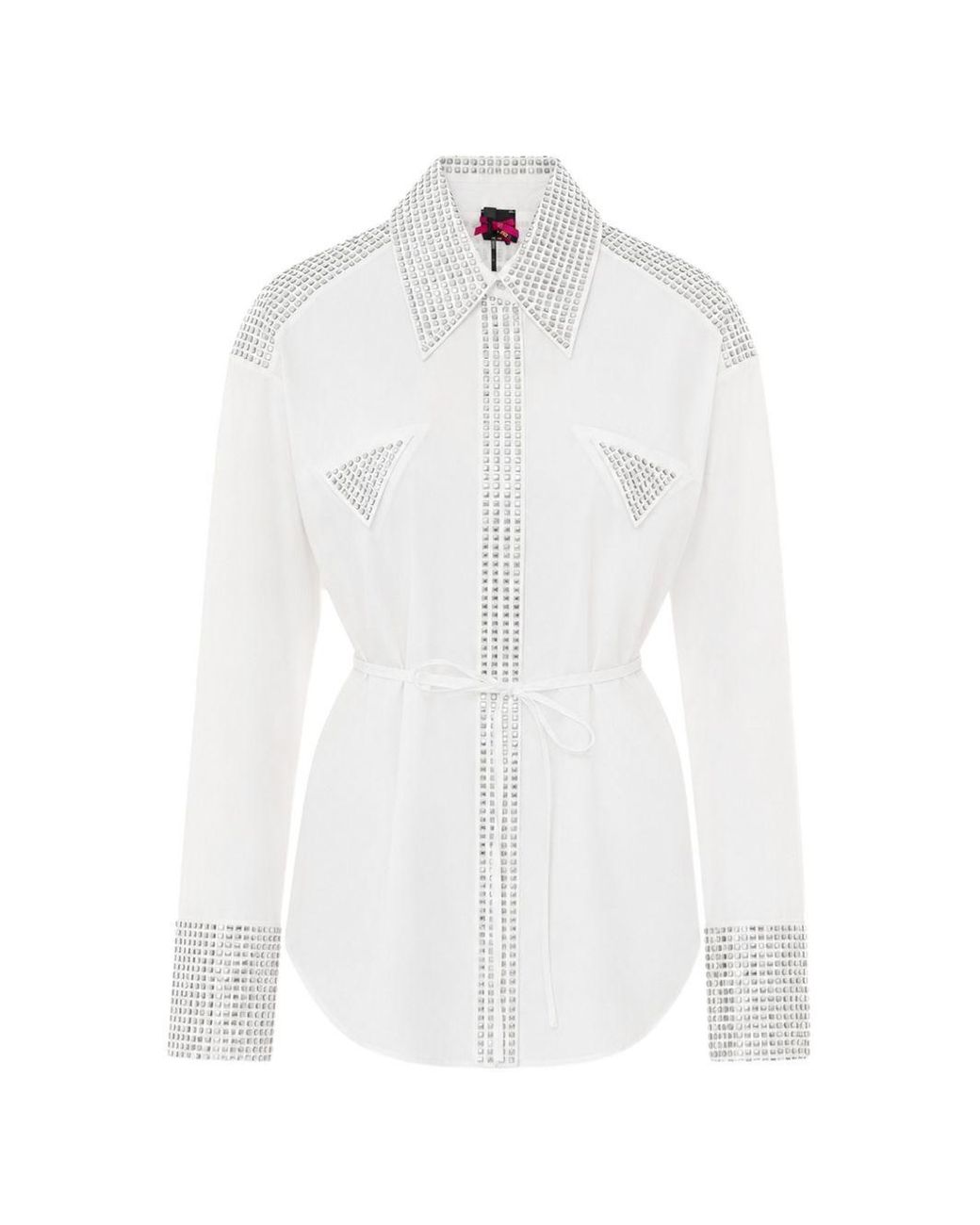 Pinko White Cotton Lyocell Shirt