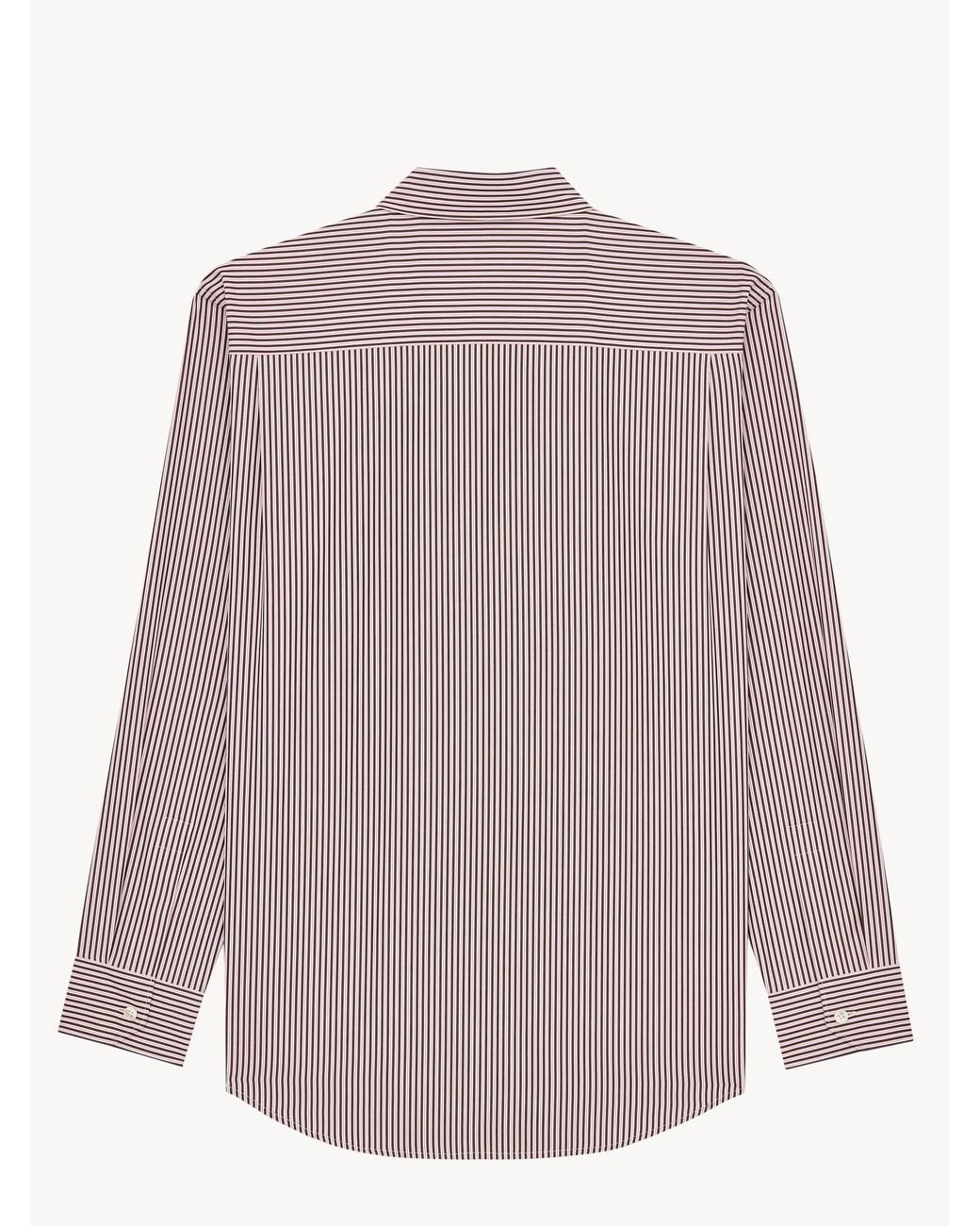 Saint Laurent Purple Embroidered Poplin Shirt for men